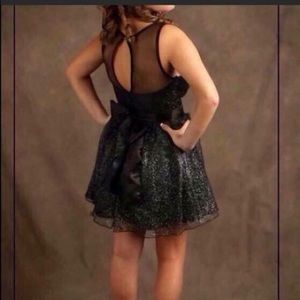 Black silver glitter formal dress